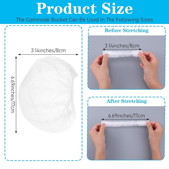 100 Pack Potty Chair Liners with Elastic, Baby Poo + Pee Potty Liners Portable Drawstring Cleaning Disposable Bag for Kids Toddlers Outdoors Travel Toilet Seat Cover