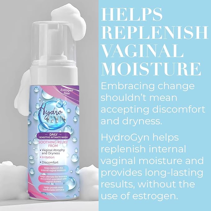 Hydro GYN Vaginal Moisturizer | Long-Lasting Dryness & Discomfort Relief | Estrogen & Hormone Free | 10 Pre-Filled Applicators I Pre and Post Menopausal + Feminine Wash