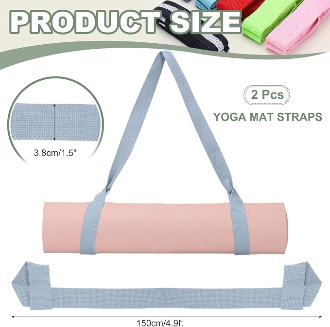 Yoga Mat Straps for Carrying, Adjustable Exercise Mat Sling Holder Multi Purpose Mats Carrier