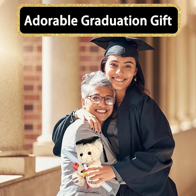 Graduation Gifts Teddy Bear Graduation Stuffed Animal Class of 2025 - Kindergarten High School Graduation Gift for Her Him Girls Boys - 8 Inch Soft Congrats Grad Bear Toy with Cap & Certificate