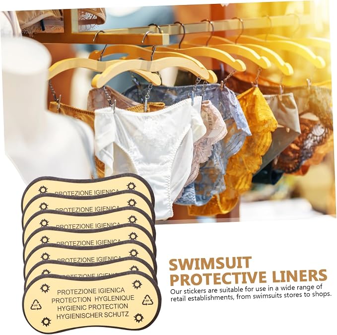 GANAZONO 100pcs Protective Stickers for Swimwear Adhesive Panty Liners Warning Labels for