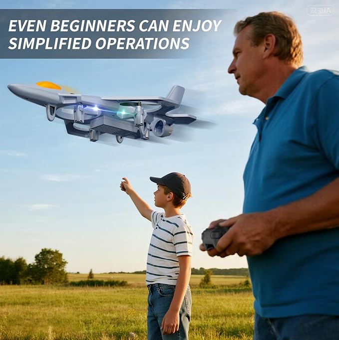 Foam Remote Control Airplanes for Kids Adults 4-8 8-12 12-16, RC Plane Airplane Toys for Boys Kids Beginners, RC Planes Fighter Jet Helicopter Drones for Kids Adults, 360° Flip Easy to Fly