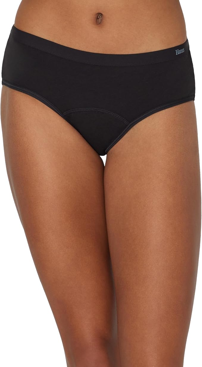 Hanes Women's Comfort, Period. Underwear, Bikini Period Underwear, Super Leaks Period Underwear, 3-pack