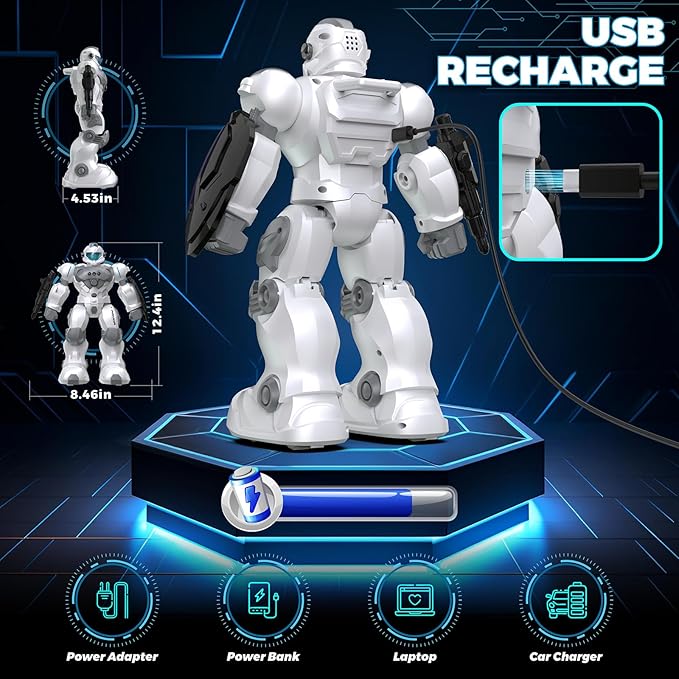 Robot Toys for Kids, Toys for 6 7 8 9 10 Year Old Boys Girls, Remote Control Toys with 2.4GHz Gesture Sensing, Programmable Singing Dancing RC Robot, Birthday Gifts for Boys and Girls