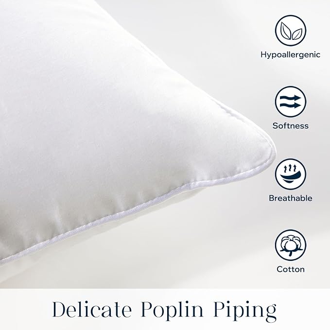 Phantoscope Throw Pillow Insert with 100% Cotton Cover, 18x18 Inch, 1 Pack | Soft Supportive Throw Pillows for Couch Bed, Hypoallergenic Breathable Pillows Inerts, Square Decorative Cushion Sham Stuffer