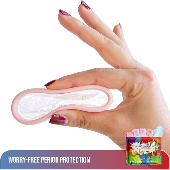 Menstrual Disc Kit with Pad – Single Pack | Convenient On-the-Go Period Essentials | Includes Pads, Feminine Wipes, and Hand Wipe for Complete Hygiene Care (Paint Splash)