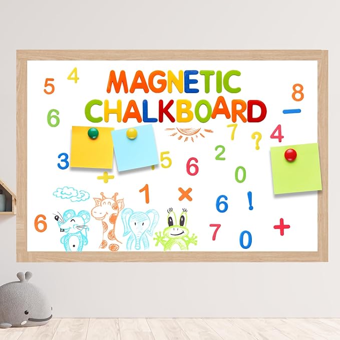 Magnetic Dry Erase Whiteboard Paper 50 x 18 Inch, Self Adhesive White Board Sticker for Wall, Peel and Stick Wallpaper With 50 Magnetic Letters, for Home Office School