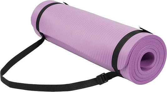 Peekabu 1 or 1/2 Inch Yoga Mat Thick Exercise Workout Mat with Extra Carry Strap Non-slip Fitness Mat Gym Pilates Mat for Stretching & Floor Home Workout Outdoor Training
