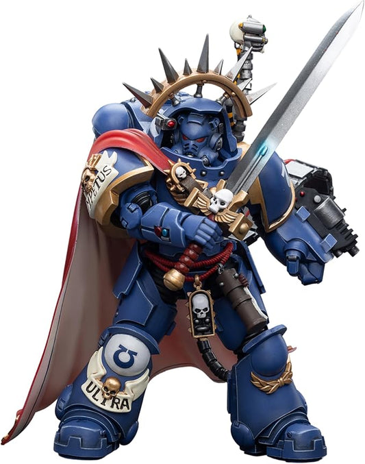 JOYTOY 1/18 Warhammer 40,000 Action Figure Ultramarines Captain in Gravis Armour Collection Model (4 inch)