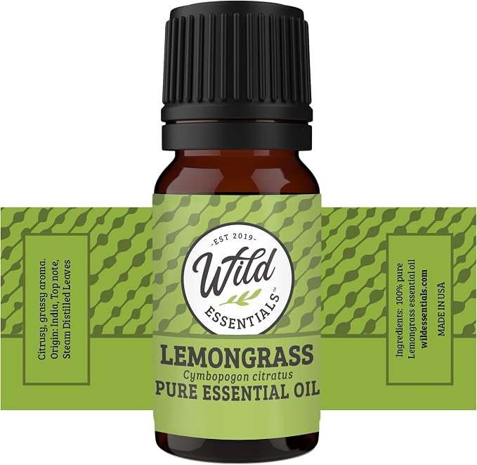 Wild Essentials Top 6 Piece Single Note Essential Oil Set -100% Pure Therapeutic Grade Aromatherapy Kit with Lavender, Eucalyptus, Tea Tree, Orange, Lemongrass, Peppermint - 10ml, Made in The USA