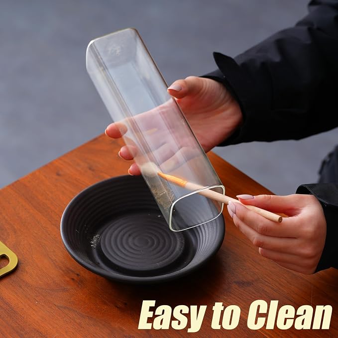 Ceremony Incense Holder, 2 in 1 Incense Burner for Sticks, Ash-Proof Glass Incense Burner for Meditation Yoga Spa Room Decor (2 in 1 Square) Ceremony Incense Holder, 2 in 1