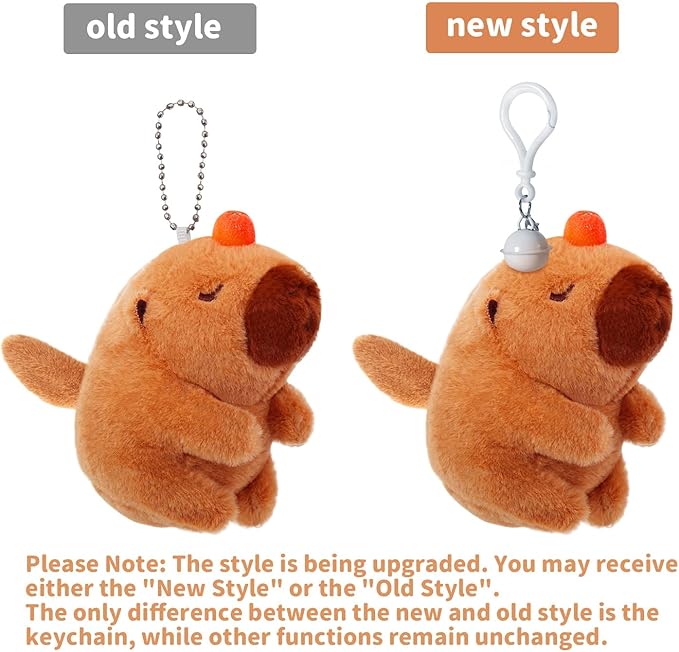Cute Capybara Plush Toy with Shaking Tail Mini Capybara Keychain Stuff Animal Toys for Car, Desk, Back to School Gifts, Backpack Charm, Birthday Party Favor Fidget Toys for Kids Aduts (Style B)