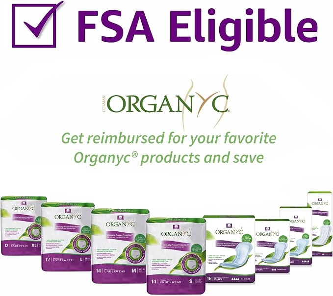 Organyc Certified Organic Cotton Liners for Incontinence, Certified Odor Control, Free from Perfumes, Dyes, Plastics, and Chemicals, Ultra-Thin, 96 Count