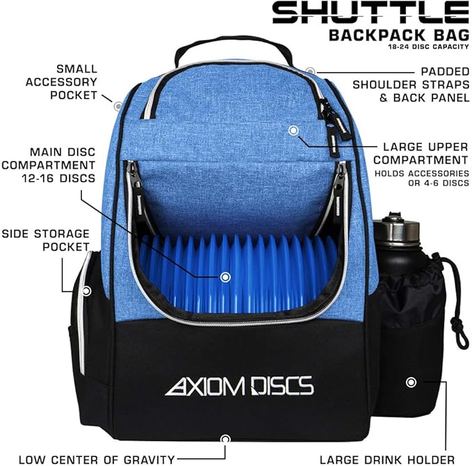 Axiom Discs Shuttle Disc Golf Backpack Bag (Choose Your Style and Color)