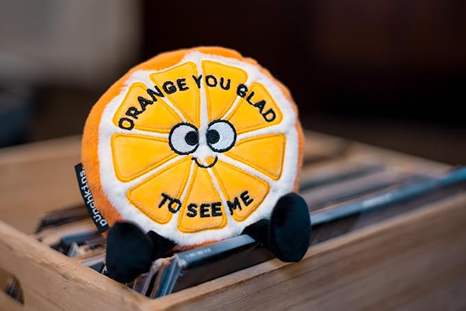 Orange Plushie - Orange Your Glad to See Me Punny Plush, Cute Food Plushie Gift for Kids