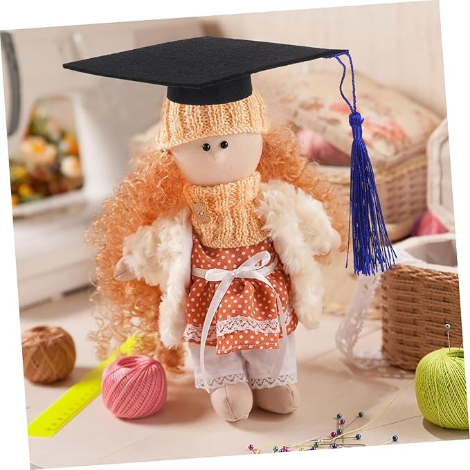IMIKEYA Miniature Graduation Robe for Dolls Plush Outfit Cap for Decorative Play