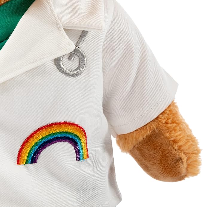 HollyHOME Doctor Bear Stuffed Animal Plush Teddy Bear in Scrubs and White Coat Gifts for Doctors Students and Kids 10 Inch