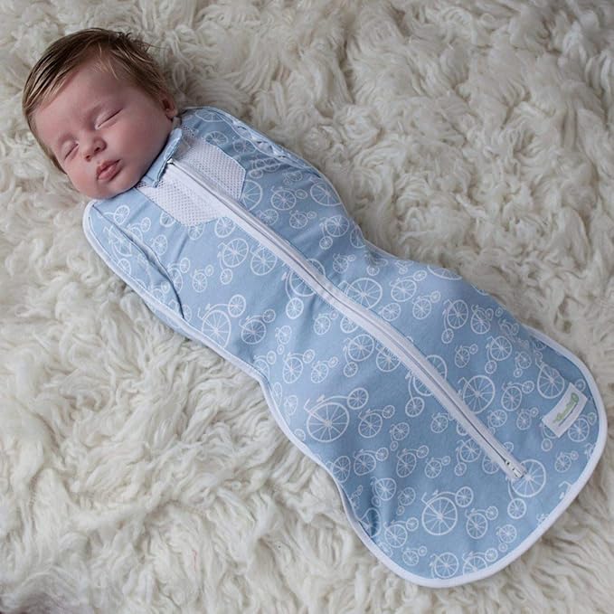 Woombie Convertible Nursery Swaddling Blanket - Swaddle Converts to Wearable Blanket for Babies Up to 3 Months - Vented (Beep Beep, 5-13 lbs)