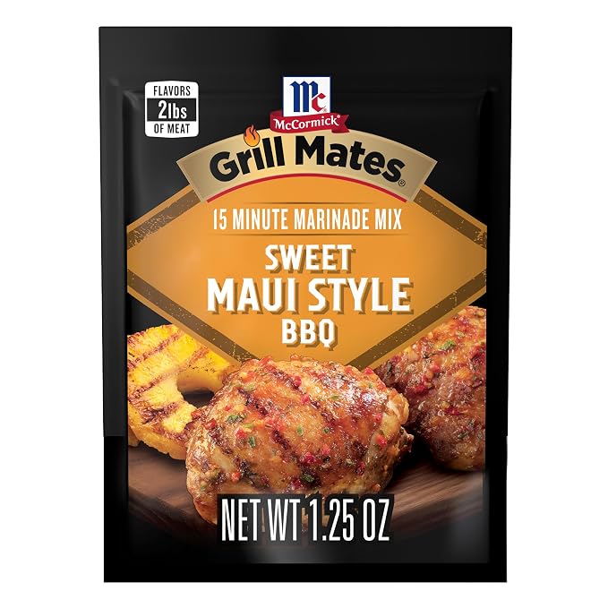 McCormick Grill Mates Marinade Mix, Hawaiian Style BBQ, Tropical Hawaiian-Inspired, 15 Minute Marinade for Chicken, Pork, and Seafood, 1.25 oz (Pack of 12)