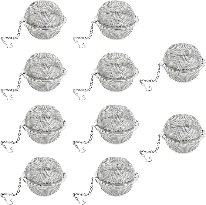Loose Leaf Tea Steeper, Tea Ball Infusers for Loose Tea,Extra Fine Mesh Tea Strainer Tea Diffusers,Stainless Steel Tea Filter for Brew Leaf Tea Flavoring Herbal Spices Seasonings (10)