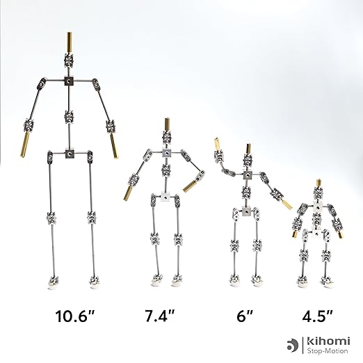 Studio Stop Motion Armature Kit - Feet Tie Down DIY Metal Puppet Figure Skeletons Easy Assembly for Animation Character Design & Creative Fun, Perfect for Stop Motion Animation (Silver, 4.5in)