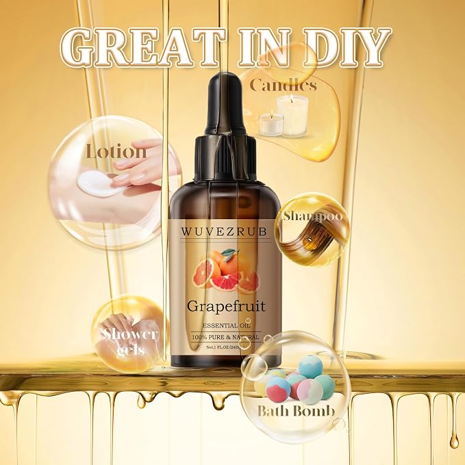 Grapefruit Essential Oil 120ML - 100% Pure and Natural Oils for Aromatherapy Diffuser - 4 Fl Oz/Grapefruit