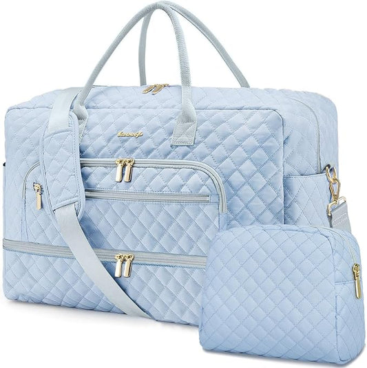 Travel Duffle Bag Weekender for Women - Carry-On Overnight Bag Personal Item Bag with Shoe Compartment & Wet Pocket Large Weekend Tote Bags with Toiletry Bag Hospital Bags for Labor and Delivery