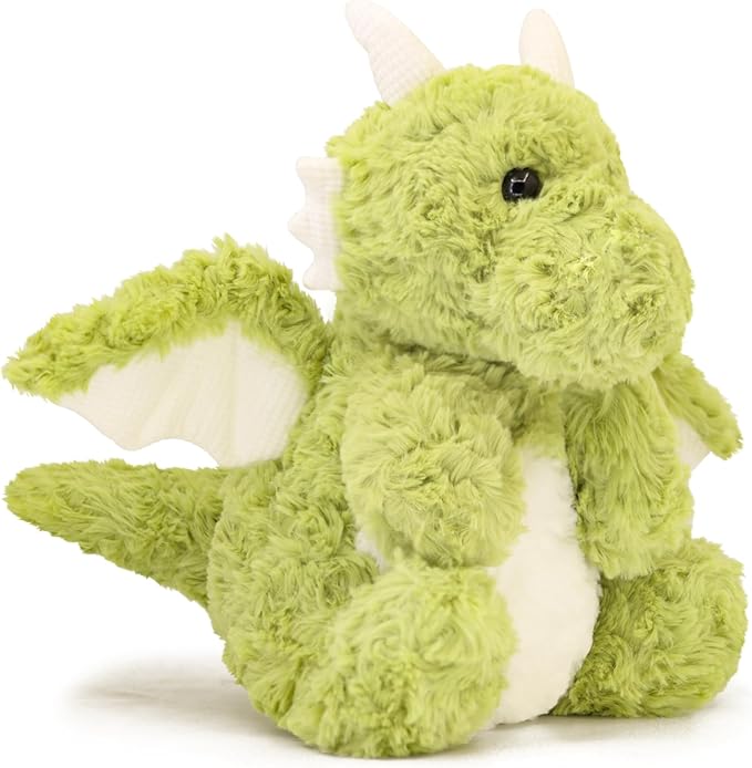 Soft Little Flying Dinosaur Stuffed Plush Pillow, Adorable Green Dragon Plush Toy and Birthday Presents for Kids, Adults and Collectors(Green/7.9in)
