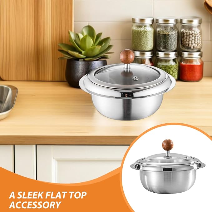 DOITOOL Stainless Steel Korean Ttukbaegi Hot Pot with Lid - Rice Soup and Ramen Cooker Metal Bibimbap Bowl Induction Hot Pot For Rice Egg Custard Soup