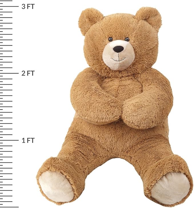 Vermont Teddy Bear 3 Feet | Eco Friendly Large Stuffed Animal | Stuffed in USA with 100% Recycled Filling That Saves 120 Bottles per Plush