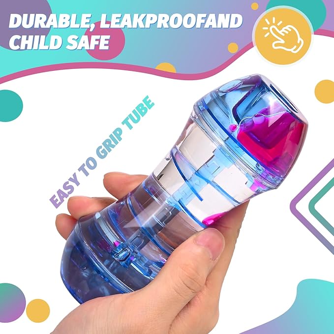 FKYTION Liquid Motion Bubbler 4-Pack, Colorful Sensory Toys, Classroom Learning & Time Management Supplies Home or School Desktop Toys (Style 1-4 Pieces)
