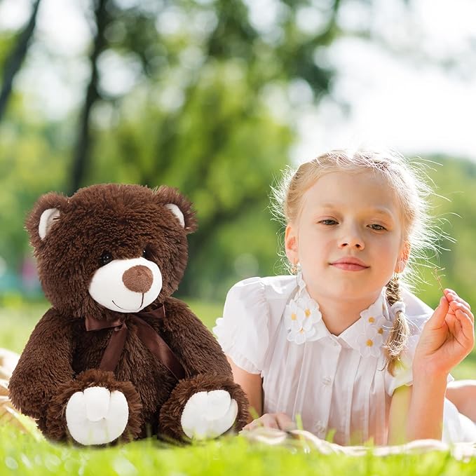 Super Color Teddy Bear Stuffed Animals Plush Toy for Children Girlfriend Family Congratulations Baby Shower Birthday Chocolate 14 inch