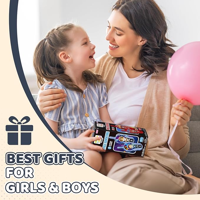 Walkie Talkies for Kids Toys Gifts for 3 4 5 6 7 Year Old Girls Boys Long Range Space Adventure Walkie Talkies for Christmas Birthday Easter Gifts Indoor Outside Games Gray
