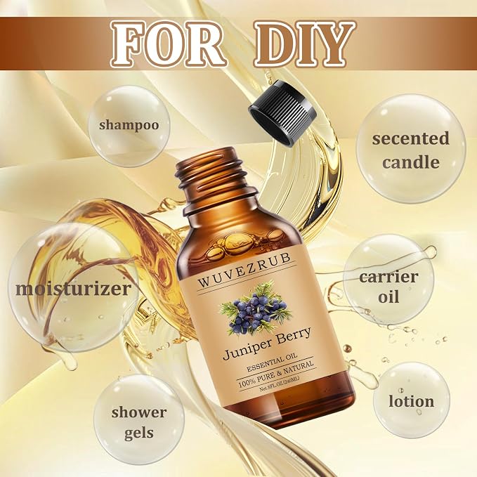 Juniper Berry Essential Oils 240ML, Pure Juniper Berry Essential Oil for Aromatherapy Diffuser - 8 Fl Oz