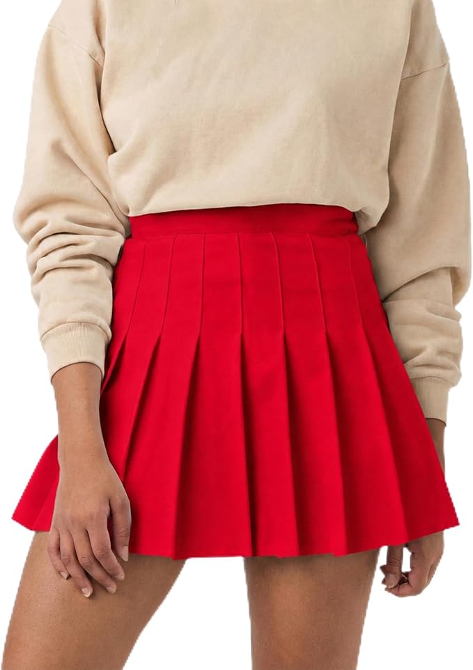 SCKTOO Women's High Waist A-Line Pleated Tennis Mini Skirt Built-in Shorts | Soft Comfort Low-Stretch Fabric Side Zipper Flared Skater Skirt for Y2K Casual Wear School Uniform Cheer Golf Outfits