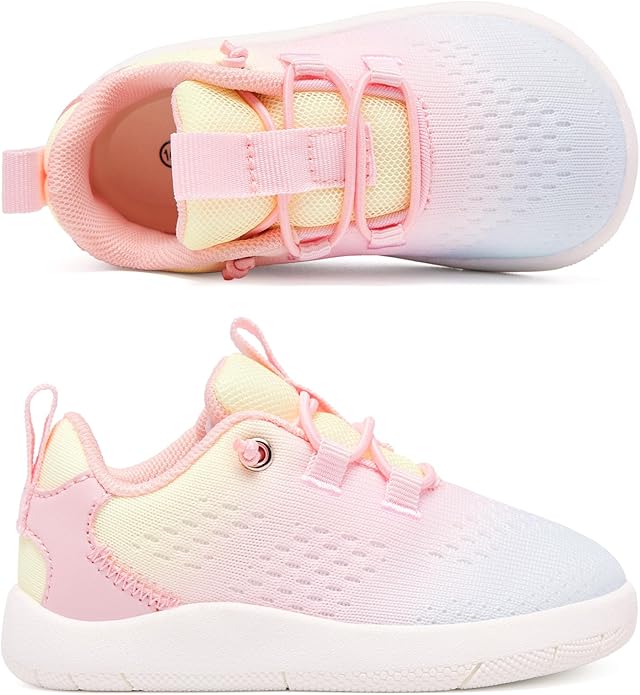 MORENDL Wide Toddler Shoes Baby Walking Shoes Girls Boys Zero Drop Minimalist Sneakers Slip On Tennis Shoe Breathable Naturally Flexible