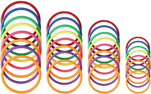 HRLORKC Plastic Ring Toss Game Set Rings for Ring Toss for Kids Outdoor Games Plastic Carnival Rings Carnival Games for Carnival Party and Parent-Child Games…