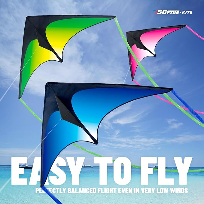 SGftre Delta Kite Three Set for Kids and Adults,Easy to Fly Adult Kites,Perfect Family Kite for Parks and Beach, Delta Kites for Fun Outdoor Activities