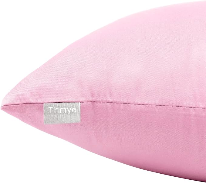 Thmyo 4-Pack 100% Cotton Comfortable Solid Decorative Throw Pillow Case Square Cushion Cover Pillowcases Blank Pillow Covers Valentines Day DIY Throw Pillowcase for Sofa Bed(20x20inch/50x50cm,Pink)