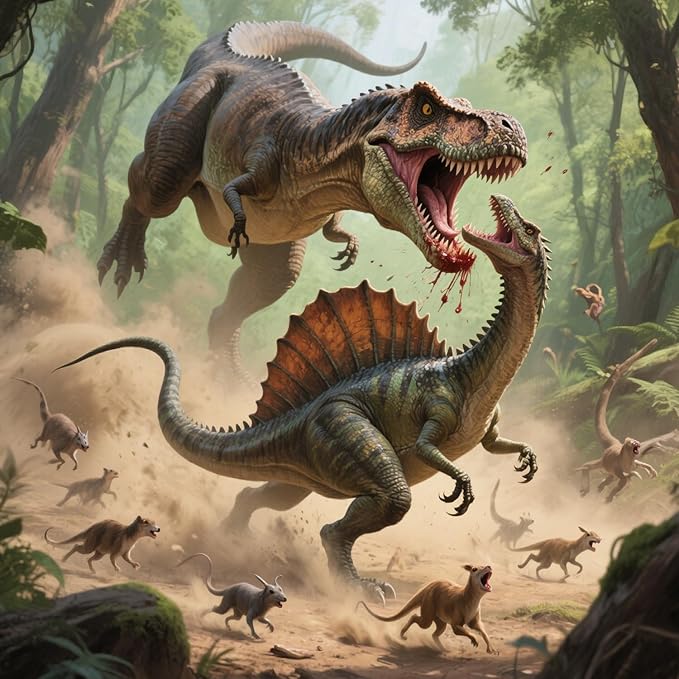 Realistic 15" Large Tyrannosaurus Rex & Spinosaurus Dinosaur Action Figures with Movable Jaws – Gift for Birthdays, Collectibles, Cake Toppers, Party Decor & Room Decor for Kids Ages 3-12 (2 PCS)