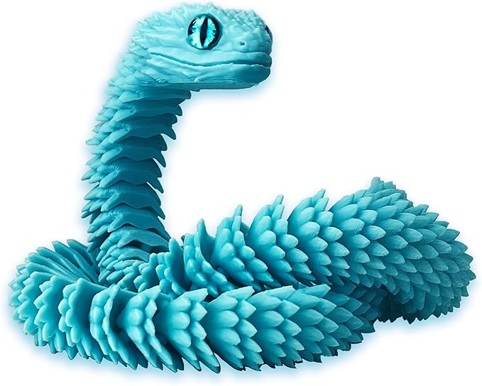 24in 3D Printed Snake Toys, Flexible 3D Printed Animal, Fidget ADHD Snake Toys, Perfect Desk Pet for Animal Collectors