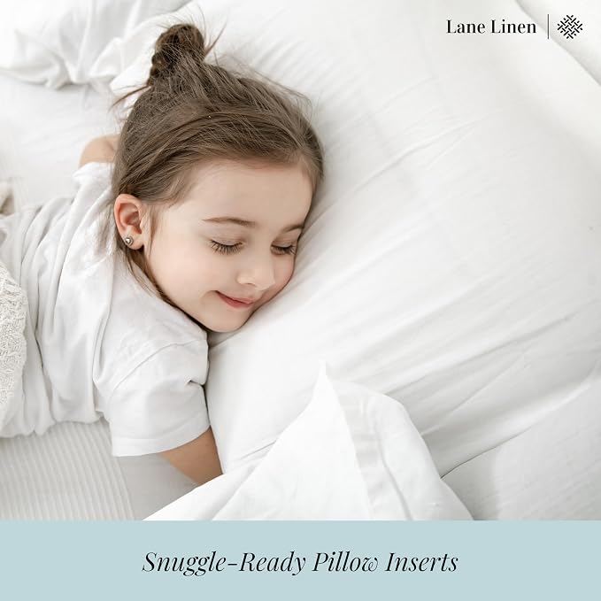 LANE LINEN 12x20 Pillow Insert - Pack of 2 White Decorative Pillows for Sofa Bed, Fluffy Pillow Inserts for Cushion Covers, Bed, Couch Pillows for Living Room | Minimalist Inserts For Lumbar Back Support - Machine Washable, Ultra-Soft 120 GSM Fabric, F...