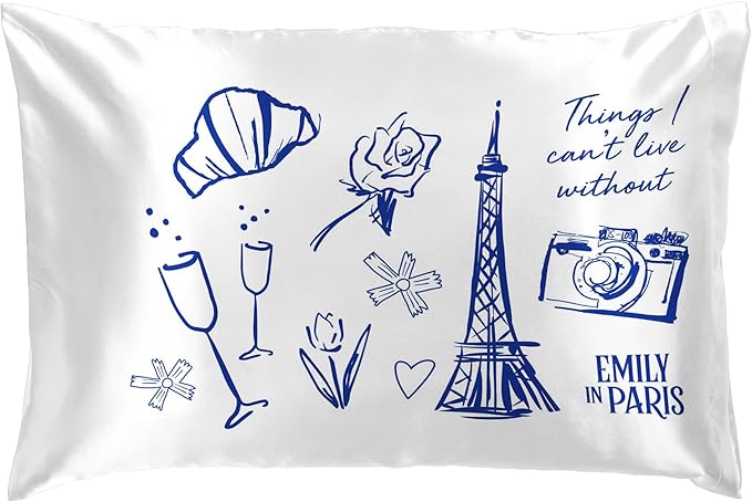 Jay Franco Kids Satin Pillowcase – Pillow Cover ONLY – 20 x 30 Inch Standard Size Super Soft & Comfort Bedding, Official Licensed Product, Multi - Emily in Paris