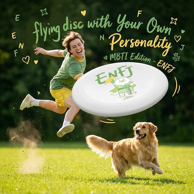 Social Gift & Team Activity Flying Disc, 10.63 Inch MBTI Flyer Disc Lightweight Durable for Outdoor Beach Park Backyard Game - 170g
