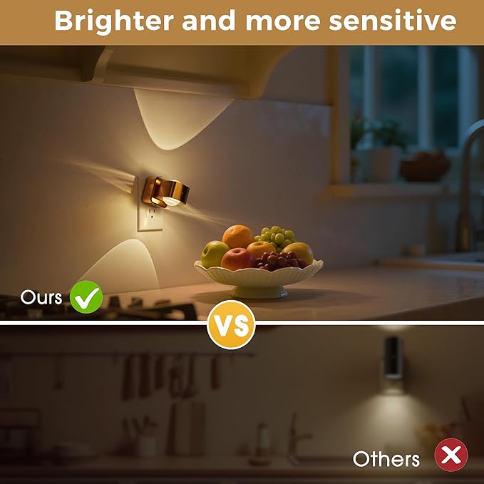 L LOHAS LED Night Light Projector, Night Lights Plug into Wall Light Sensor | Dusk to Dawn Sensor, Rotating Nightlight for Kids, Soft White Swivel Ambient Lighting for Bathroom, Gaming Room, Gifts,1 Pack