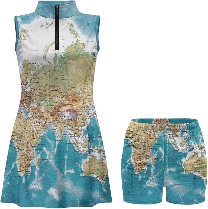 Golf Dress Tennis Dresses for Women with Built in Shorts and Pockets Sleeveless Athletic Dress Workout Dress