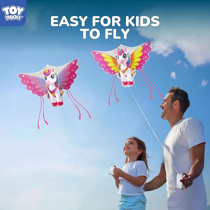 TOY Life 48.4'' Giant Girls Kites Easy to Fly for Kids Adults with 328.1 FT String, Beach Kite Outdoor Game Outside Toys Activity, Toys for Girls, Gift for Girls Ages 4-8