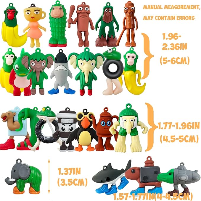 24pcs Italian Brainrot Toys,Tralalero Tralala Action Figure Toys,Tung Tung Sahur Doll 2.5in,Funny Animals,Meme Shark Collectible Doll Charm, Portable Cute Decor & Gift (Figure only)