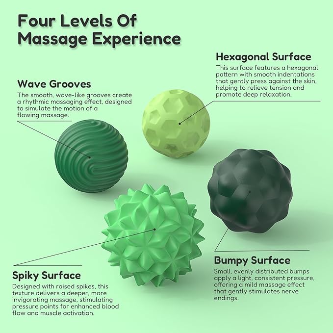 Large Magnetic Sensory Fidget Ball Toy, 4Pcs Silicone Sensory Stress Relief Toys for Adults, Teens with Autism, ADHD, Anxiety, Stocking Stuffers for Women Men Teen Gift (Green-4, Large)
