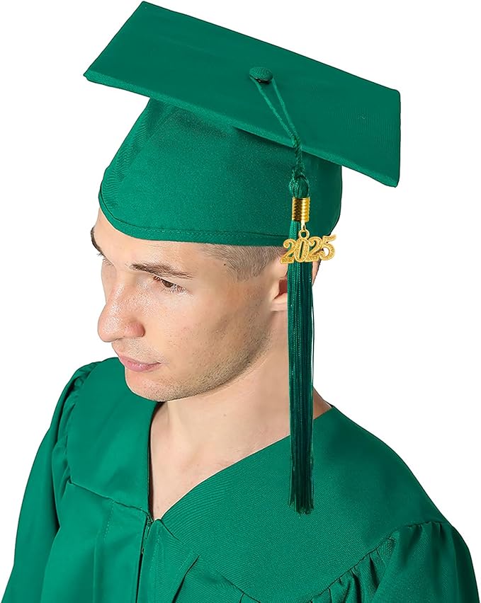 GraduationMall Matte Graduation Gown Cap Tassel Set 2025 for High School and Bachelor